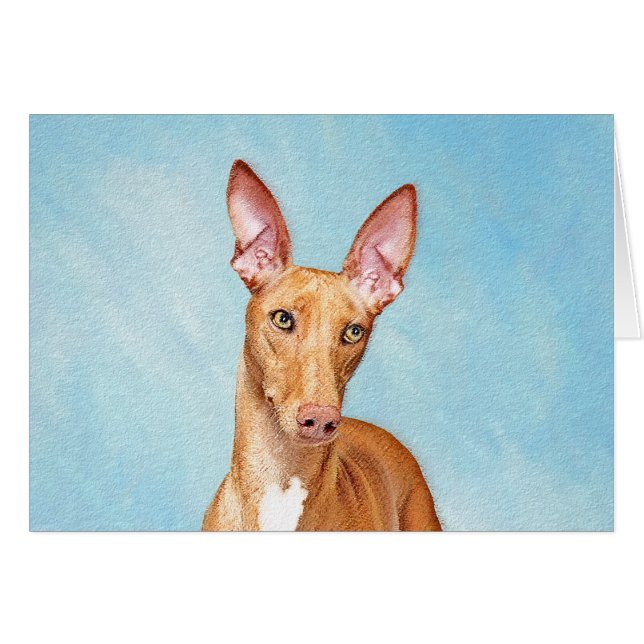 Cartão Pharaoh Hound Painting - Arte Cachorra Original (Frente Horizontal)