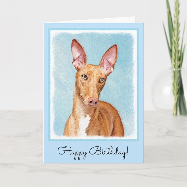Cartão Pharaoh Hound Painting - Arte Cachorra Original (Frente)