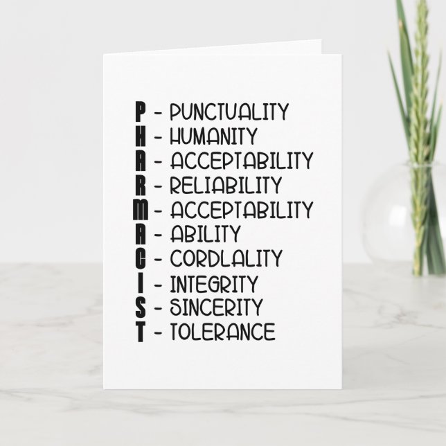 Cartão Pharmacy Quote Medicine Technician (Frente)