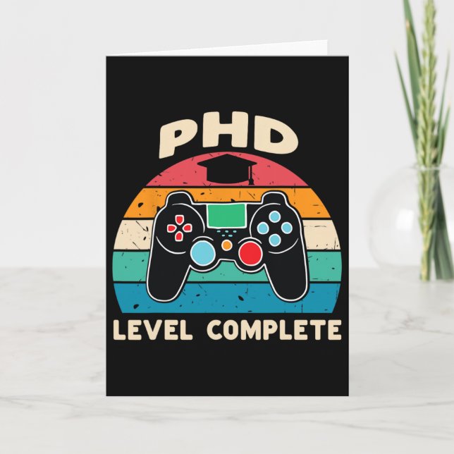 Cartão Phd Level Complete Doctorate Graduation Gift For H (Frente)