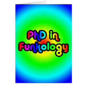 Cartão PhD no arco-íris do funk da piada do divertimento