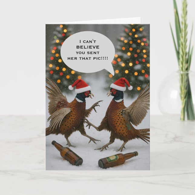 Cartão Pheasant funny Christmas card (Frente)