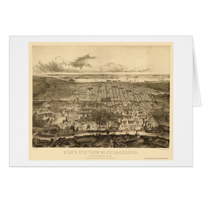 Cartão Philadelphfia, mapa panorâmico do PA - 1857 (Frente Horizontal)
