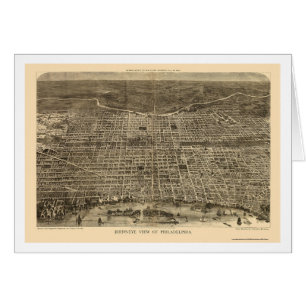 Cartão Philadelphfia, mapa panorâmico do PA - 1872