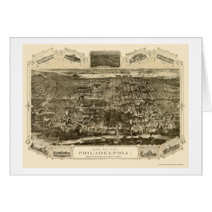 Cartão Philadelphfia, mapa panorâmico do PA - 1876