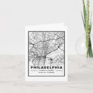 Cartão Philadelphia Pennsylvania EUA - Mapa da Cidade do