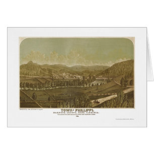 Cartão Philippi, mapa panorâmico de WV - 1861