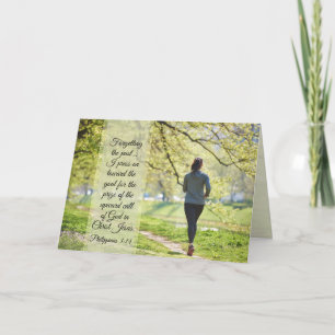 Cartão Philippians 3:13-14 Eu pressiono em direção ao obj