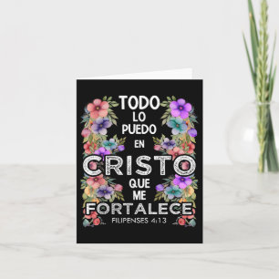 Cartão Philippians 4_13 Bíblia cristã espanhola Verse Jes