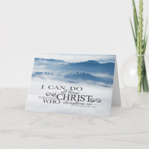 Cartão Philippians 4:13 Todas as coisas através da Bíblia