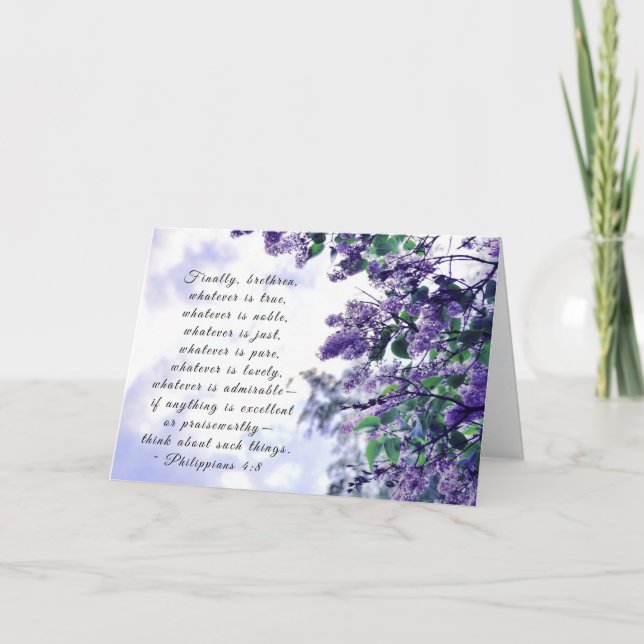 Cartão Philippians 4:8 O que quer que seja Verso da Bíbli (Frente)