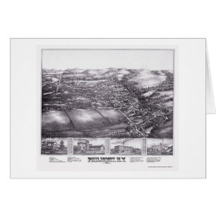 Cartão Philmont, mapa panorâmico de NY - 1881