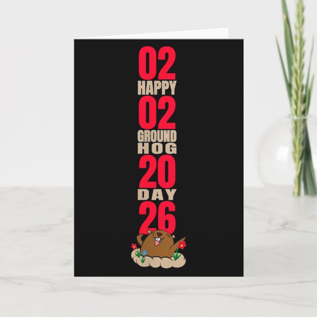 Cartão Phils Cute Groundhog Day Epic Year 02022026 Holida (Frente)