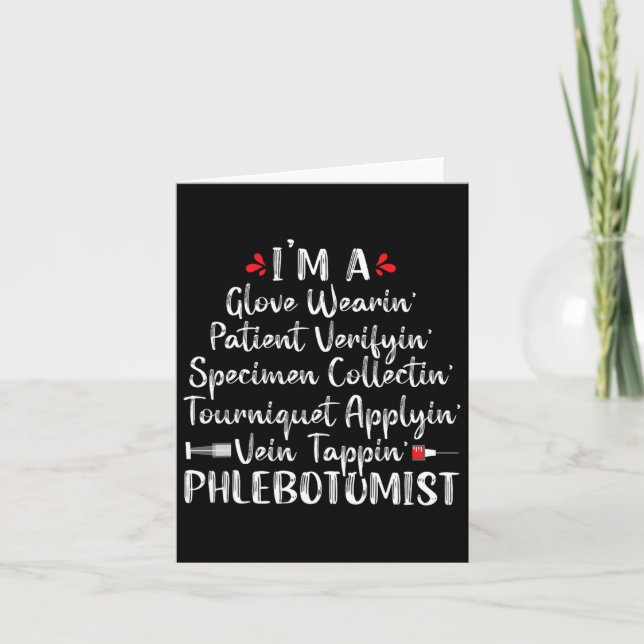 Cartão Phlebotomist Phlebotomy Technician Enfermeira Enfe (Frente)