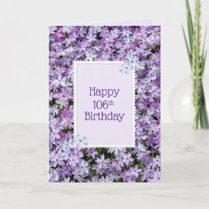 Cartão Phlox Roxo Para 106.º Aniversário