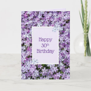 Cartão Phlox Roxo Para aniversário de 30 anos