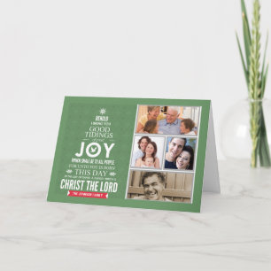 Cartão Photo Christian Christmas Card Behold Christ JOY