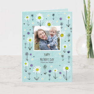 Cartão Photo Daisy Pattern Mother´s day Card