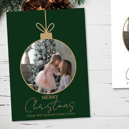 Cartão photo Merry Christmas bauble Photo Card