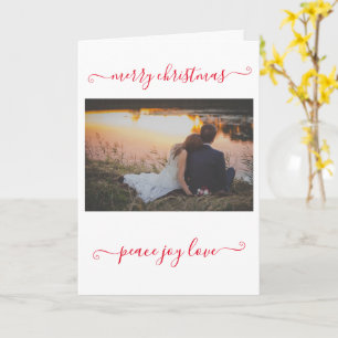 Cartão Photo Peace Joy Love Merry Christmas Card