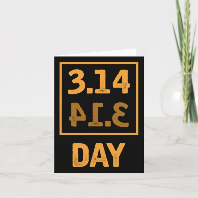 Cartão Pi Day - 3,14 = Coincidência Pie Byckwards (Frente)