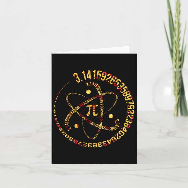 Cartão Pi Day Atom Pi 3.14 Science Math Lover (Frente)