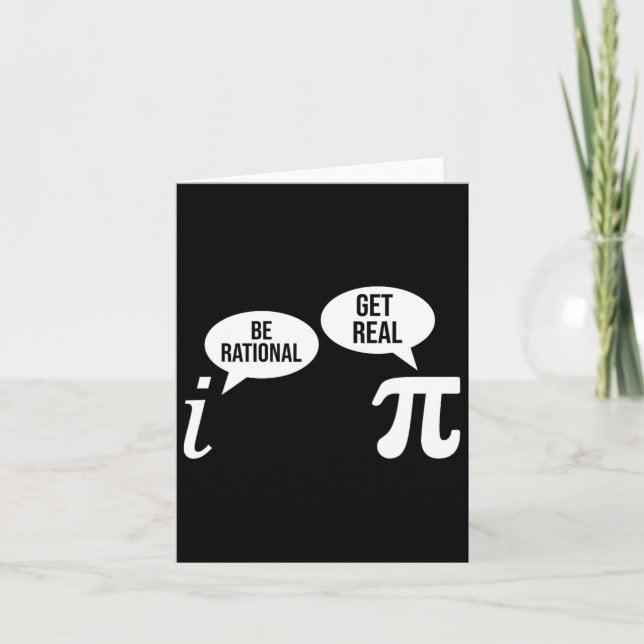 Cartão Pi Day Be Rational Get Real Funny Math Equação Te (Frente)