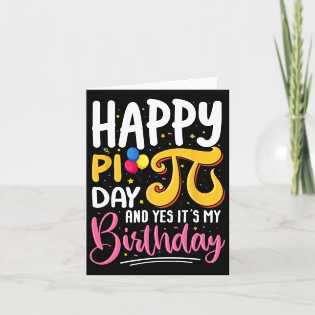 Cartão Pi Day Birthday Math Lover Feliz Pi Day Sim É M (Frente)
