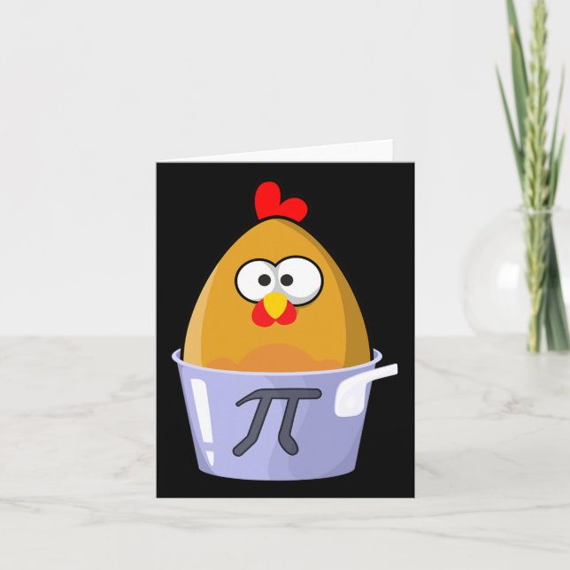 Cartão Pi Day Humorous Chicken Pote Pie Math Novelty (Frente)