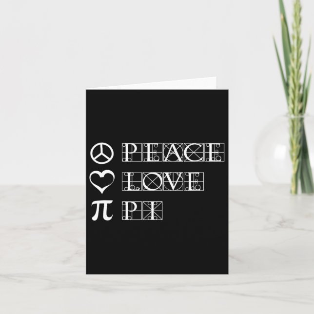 Cartão Pi Day Peace Love Math Geometry Trigonometria (Frente)