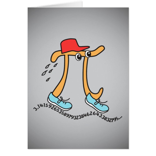 Cartão Pi De Longa Execução © - Cara Engraçado Pi (Frente)