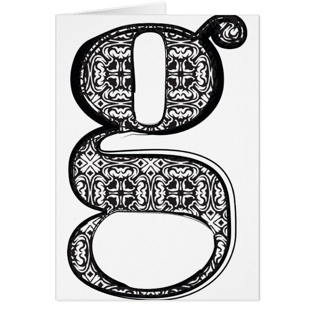 Cartão Pia batismal da forma, letra g (Frente)