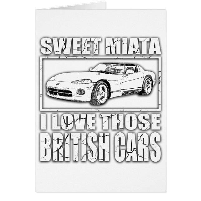 Cartão Piada britânica do carro da víbora de Miata (Frente)