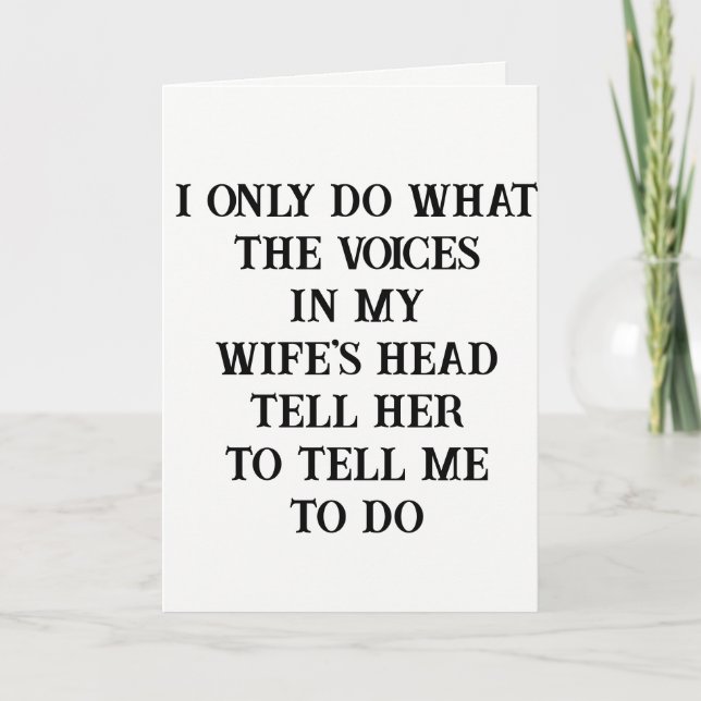 Cartão Piada da esposa do marido (Frente)