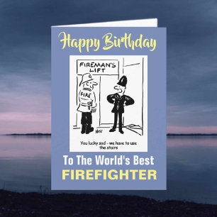 Cartão Piada de bombeiro - Feliz aniversário