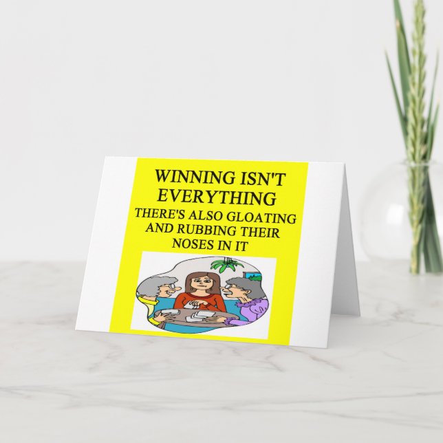 Cartão piada de bridge e jogadores de jogos duplicados (Frente)