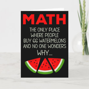 Cartão Piada de Cálculo de Melancia de Matemática Engraça
