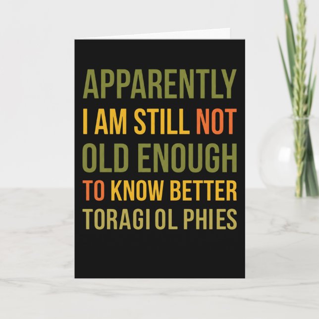 Cartão Piada de Envelhecimento Engraçada Aparentemente Ai (Frente)