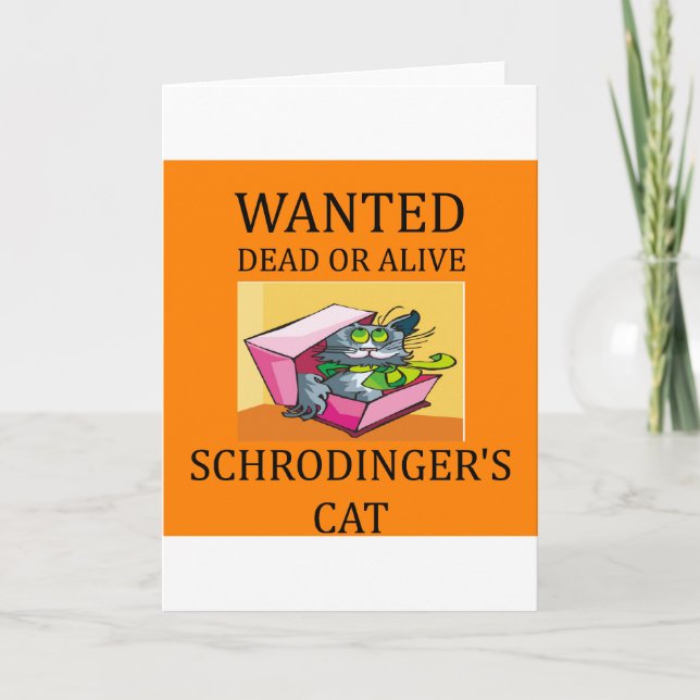 Cartão piada de gato de Schrodinger (Frente)