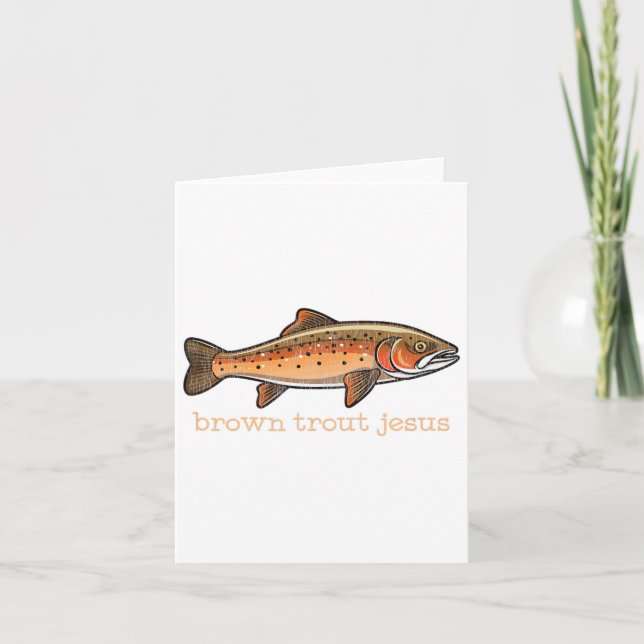 Cartão Piada de Humor de Peixes Marrons (Frente)
