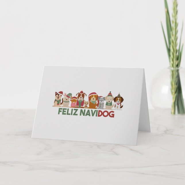 Cartão Piada de Natal: Feliz Navidog (Frente)