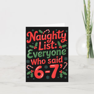 Cartão Piada de Natal Meme 6-7 Lista Travessa Humor Roupa