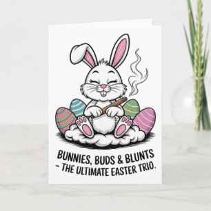 Cartão Piada de Páscoa Coelhinhos Divertidos Buds Blunts