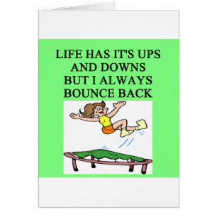 Cartão piada de salto do trampolim da vida