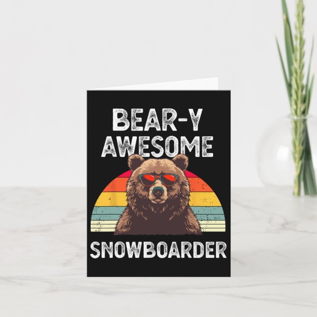 Cartão Piada de Snowboarder Snowboard Sn espetacular (Frente)