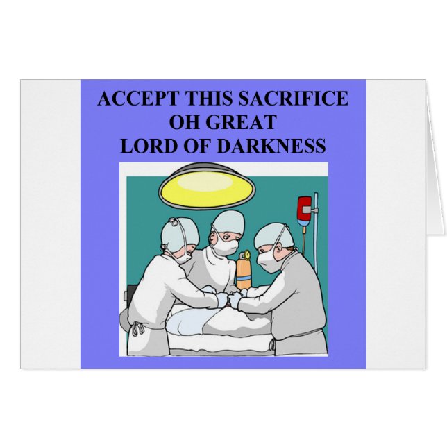 Cartão piada demoníaco do doutor/cirurgião (Frente Horizontal)