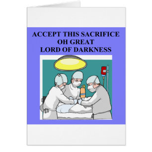 Cartão piada demoníaco do doutor/cirurgião