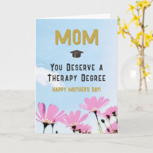 Cartão Piada Dia das Mães Terapia Grau Humor Floral