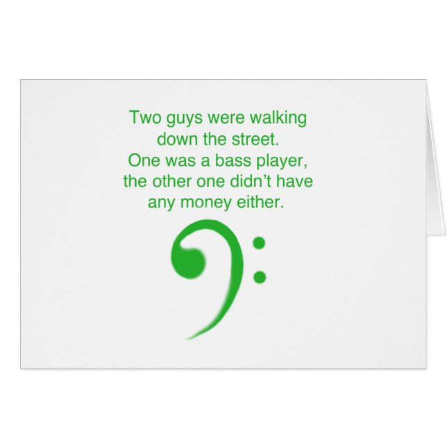 Cartão Piada do baixista (Frente Horizontal)