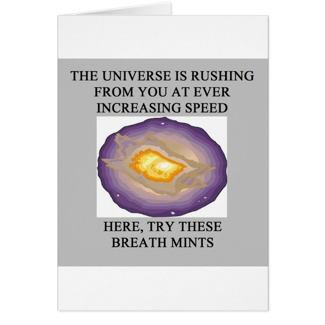 Cartão piada engraçada da cosmologia da astronomia (Frente)